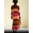 1pc Women's Deer Plush Three-Color Spliced Dress, High Neck Striped Fashion Casual Commuter Warm for Autumn and Winter