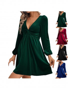 Women's Elegant Sleeveless (not long) mini dress - Solid Color Loose Fit Party Wedding Guest Dress, Roostertail Formal Evening Gown for Prom, Cocktail Party, Year-Round Special Occasions - Dress for full mobility & easy maintenance