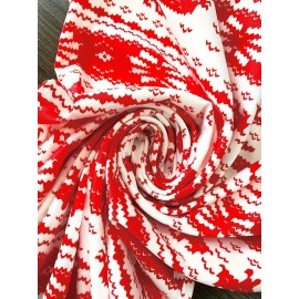 Women'S Christmas Party Dress - Long Sleeve Bodycon Formal gown, Red & White Holiday Print, Knee-Length Winter Party Outfit for Xmas, New Year'S Eve, Office Events - Elegant Holiday Attire, Christmas Dress, Seasonal Fashion, Comfortable Fit, Stretchy Fabric, Adult Women