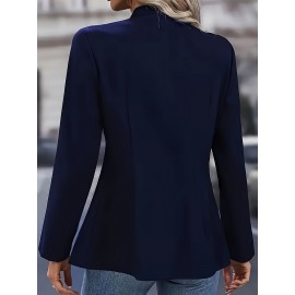 Women's Slim-Fit Blazer Jacket - Tailored X-Line Pure Color Button Front Closure, Elegant Office to Party Outerwear for Fall/Winter, Machine Washable (Black) | Bestseller for work, Halloween & Black Friday | Elegant Special Line