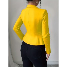 Spring and Autumn new fashion temperament elegant commuting versatile buttons ladies blazer tops