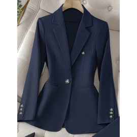 Solid Color Single Button Long Sleeve Single-Breasted Waistcoat Suit Pants Two-Piece Set