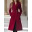 Women's Elegant Double Breasted Long Coat - Double-Sided Winter Jacket, H-Silhouette Solid Color Button Front Closure for, Weddings & Special Occasions (All-Season Hand Washable Outerwear)