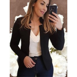 Women's Short Trench Coat with Cardigan Jacket - Short Length for Petite Women, Single-Breasted Button Front, Loose Fit Long Sleeve Outerwear, Solid Color for Everyday & Office Wear, Machine Washable Cardigan Coat (No)