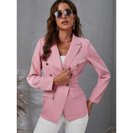 New Arrival Slim-Fit Blazer Jacket - Solid Color Single-Breasted Suit Coat, Machine Washable Winter Office Wear, Professional Attire (Regular Length, T-Line Fit)