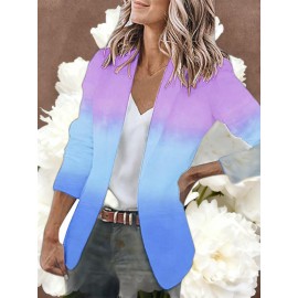 Women's Loose-Fit Full-Length Cardigan Jacket with Front Button Closure - Long Sleeve Blouse for work, Business & Casual Outfits | Single-Breasted Coat (Machine Washable Outerwear, OL Suit Essential)