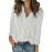 Womens Long Sleeve Button Shirt Blouse Loose Fit Casual V-Neck Tops