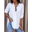 Women's Long Sleeve V-Neck Button Front Blouse - Solid Color Elegant Minimalist Shirt, Button- Collar Top for Office, Casual & Smart-Casual Wear, Spring/Autumn Daily Outfits (Hand Wash/Dry Clean) - Versatile Neutral Attire