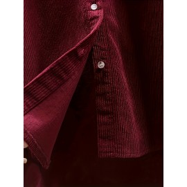 Women's Corduroy Shirt, Everyday Shirt, Layering Piece, Relaxed Fit, Buttonup Shirt, Hand Wash Only, Breathable Material, Long Sleeve Shirt, Buttondown Top, Women's Fashion, Office Casual