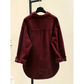 Women's Corduroy Shirt, Everyday Shirt, Layering Piece, Relaxed Fit, Buttonup Shirt, Hand Wash Only, Breathable Material, Long Sleeve Shirt, Buttondown Top, Women's Fashion, Office Casual