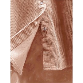 Women's Corduroy Shirt, Everyday Shirt, Layering Piece, Relaxed Fit, Buttonup Shirt, Hand Wash Only, Breathable Material, Long Sleeve Shirt, Buttondown Top, Women's Fashion, Office Casual