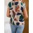 Women's Elegant Geometric Print Short Sleeve Blouse - Breathable Summer Fabric, Regular Fit Round Neck Top for Casual, Office & Casual Attire, Casual Summer Outfit, Smooth Texture Fabric