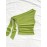 Women's Elegant Blouse with Asymmetric One-Shoulder Neckline & Ruffled Hem - Slim Fit Top, Medium Stretch Solid Color Shirts for Year-Round Wear, Machine Washable for, Semi-Formal or Party Outfits