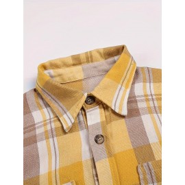 Pink Gingham Shirt | Casual Lapel Collar, Button Details, Summer Shirting