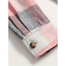 Pink Gingham Shirt | Casual Lapel Collar, Button Details, Summer Shirting