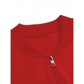 Women'S Red Midwife Graphic Zip-Up Jacket - Casual Long Sleeve Outerwear with 