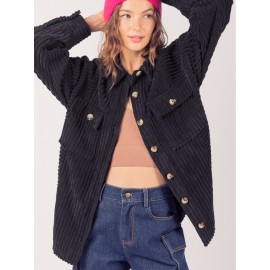 Women'S Winter Jacket - Elegant Long Sleeve Coat with Single-Breasted Button Front, Large Pockets - Warm Fall/Winter Outerwear for Everyday & Formal Events - SCACTO Women'S