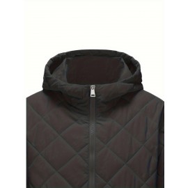 Women'S Fitted Hooded Coat with Pockets | Adjustable Drawstring Hood, Lightweight and Comfortable, Solid Color, Ideal for Autumn and Winter