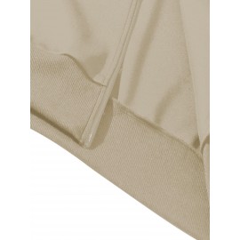 Women's Turkey Squad Graphic Zip-Up Jacket - Black Casual Slim Fit Stand Collar Coat with Pockets, Machine Washable Fall Winter Outerwear