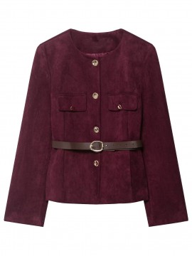 Women'S Belted Blazer | Round Neck Long Sleeve Jacket for Fall Office Wear, Chic, Single Breasted, Regular Fit